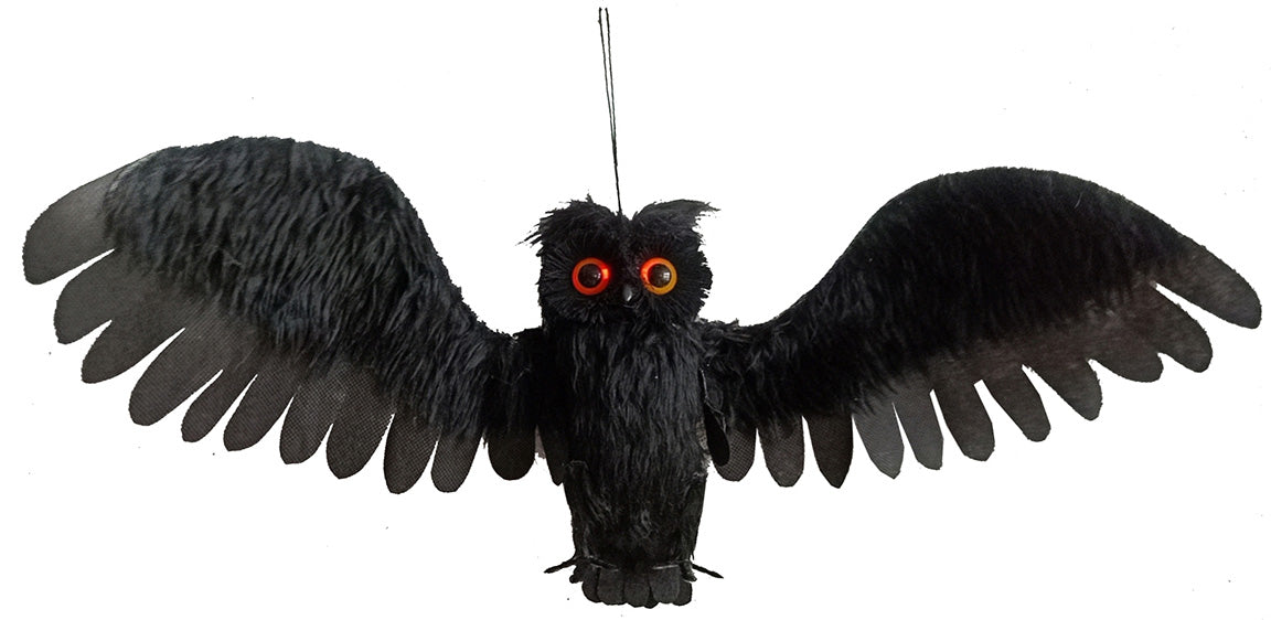 28" Animated Black Sonic Owl Decoration