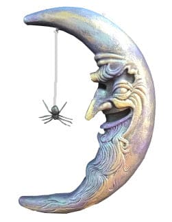 Creepy 20" Moon and Hanging Spider