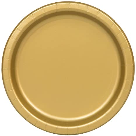 Extra Sturdy Gold 10in Dinner Plate, 50 ct