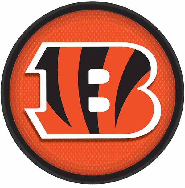 Cincinnati Bengals 9in Round Dinner Paper Plates 8ct