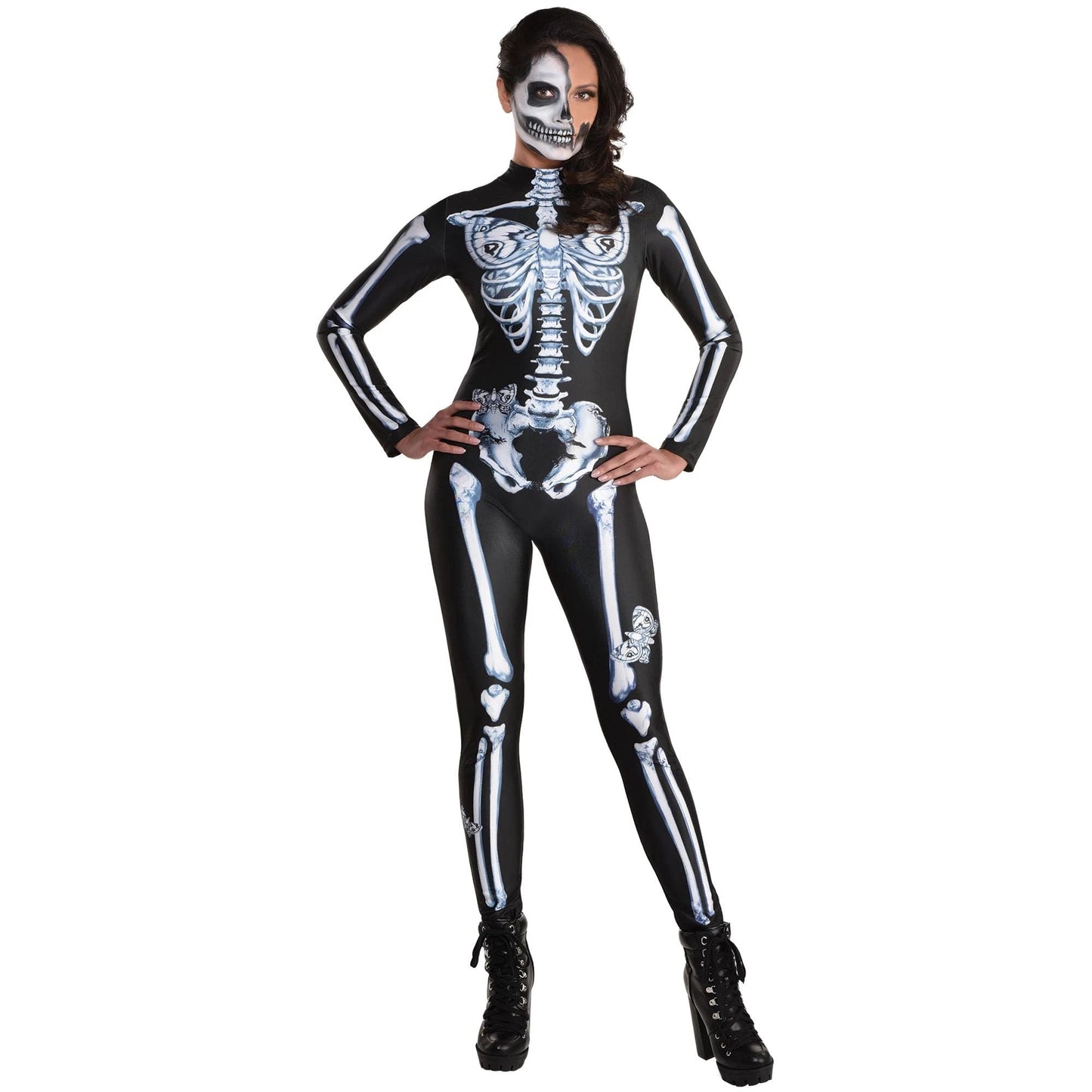 Skeleton Catsuit Adult Costume