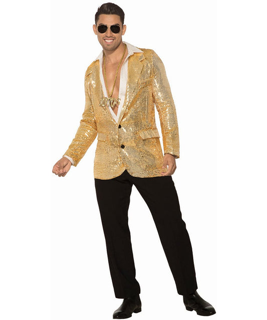 Disco Gold Sequin Men's Blazer Jacket