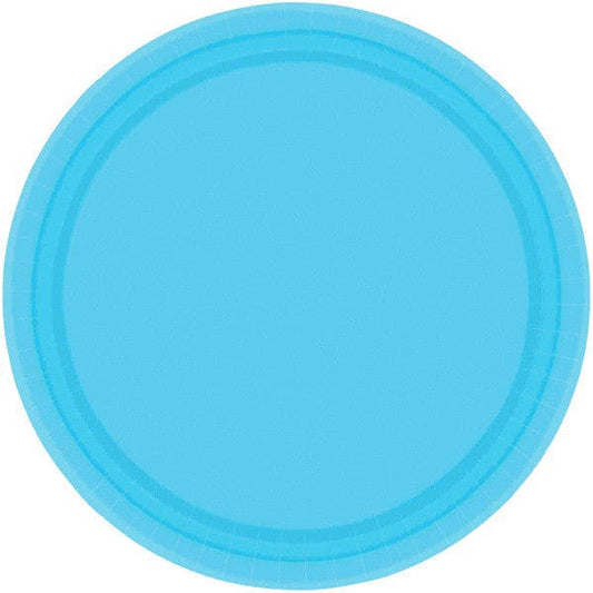 Caribbean Blue 9in Round Dinner Paper Plates
