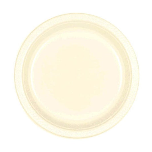 Vanilla Creme 7in Round Luncheon Plastic Plates