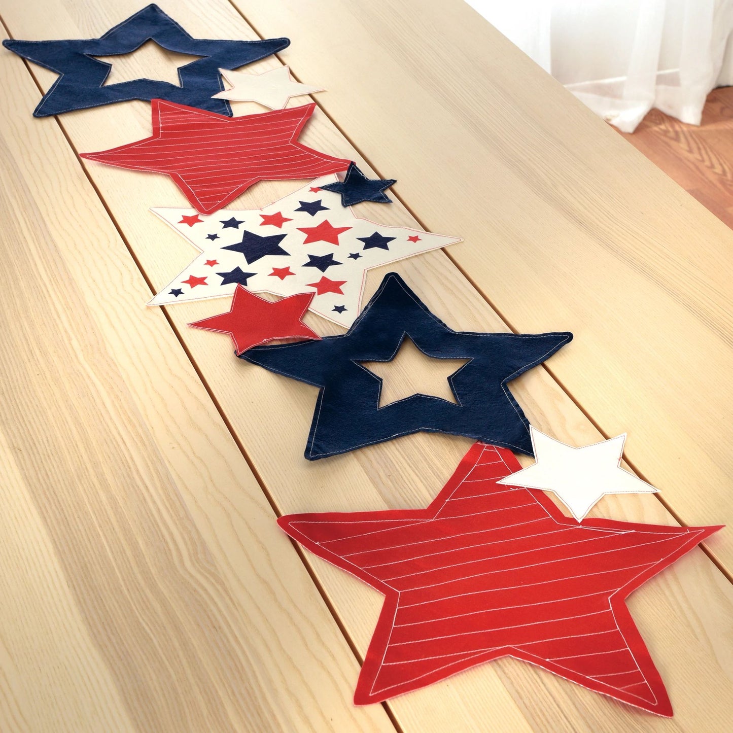 Patriotic Die-Cut Fabric Table Runner 15" x 55"