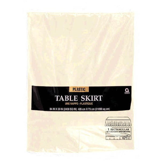 Vanilla Creme 14ft x 29in Plastic Table Skirt