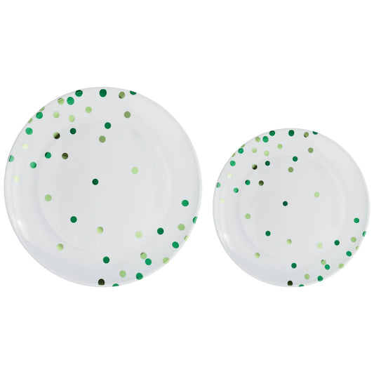 Multipack, Hot Stamped Plastic Plates - Festive Green/Kiwi 20 Ct