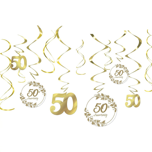 Happy 50th Anniversary Swirl Decorations Value Pack