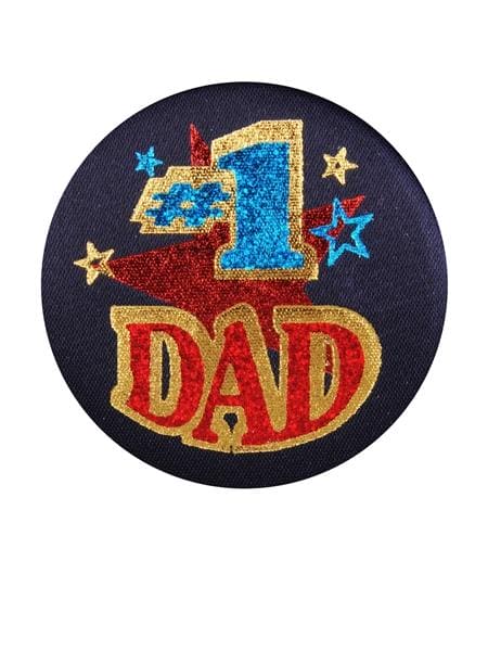 #1 Dad Satin Button