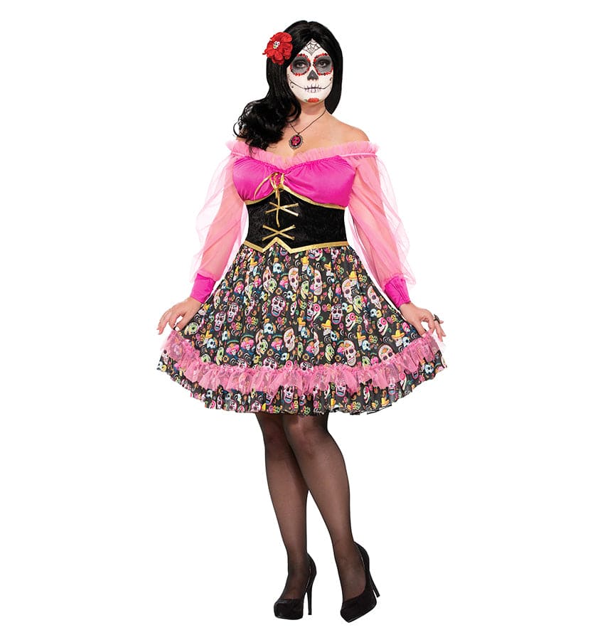 Day of the Dead Lady Plus Size Costume  Party Depot Store