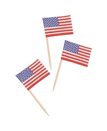 USA Flag Party Wood Picks 50ct