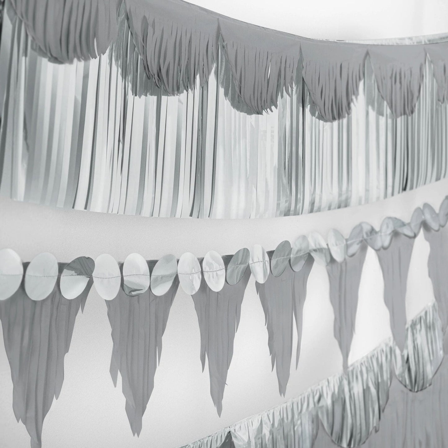 Multi Shape Fringe Banner Kit - Silver 6 Ct