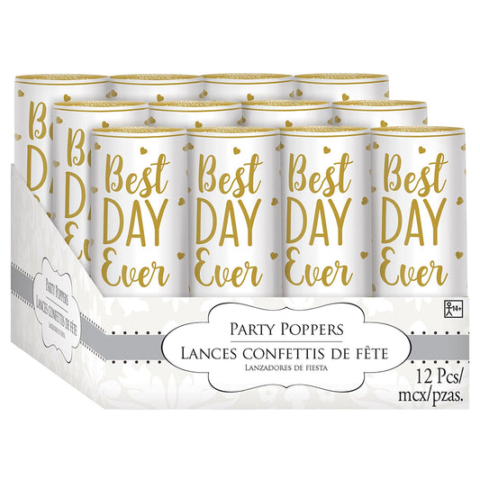 Best Day Ever Party Poppers 12 Ct