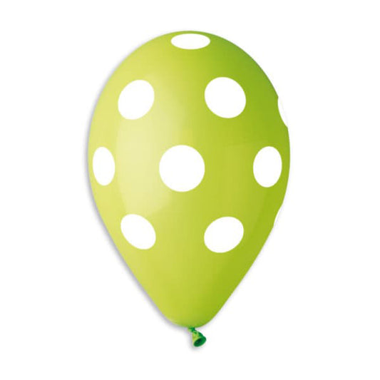 12" Latex Balloons Polka Dot Light Green 50ct