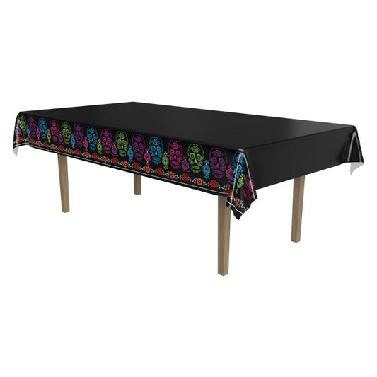 Day Of The Dead Black Tablecover 54in x 108in
