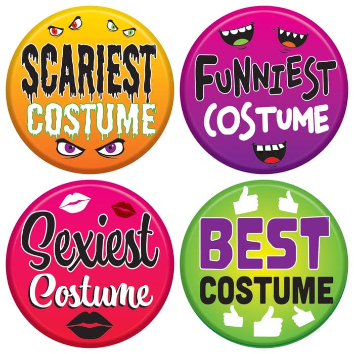 Halloween Costume Awards Buttons 4ct.