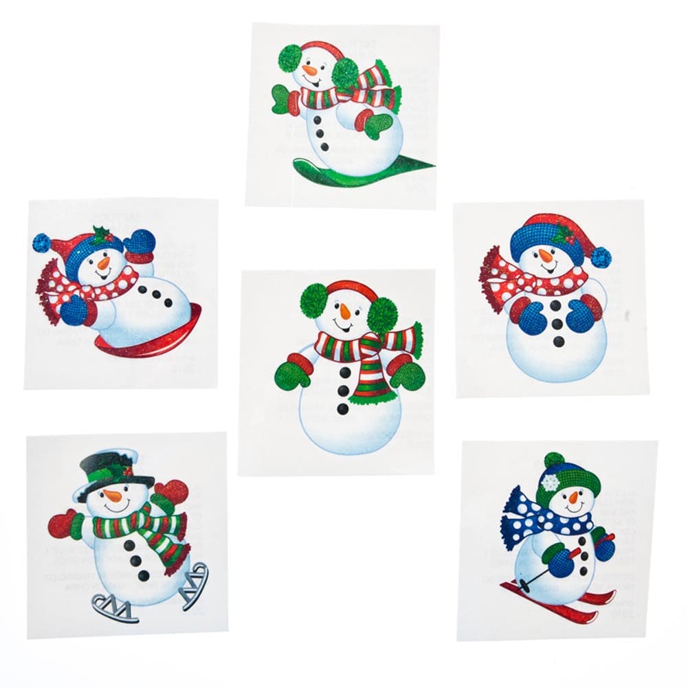 Snowman Holiday Glitter Tattoos 36 ct.
