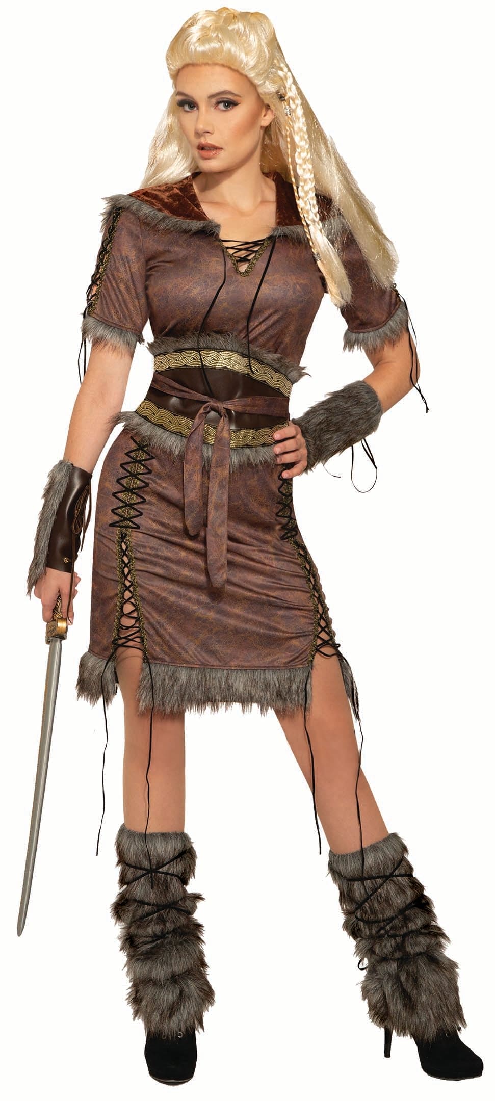 Womens Viking Barbarian Warrior Shield Maiden Costume
