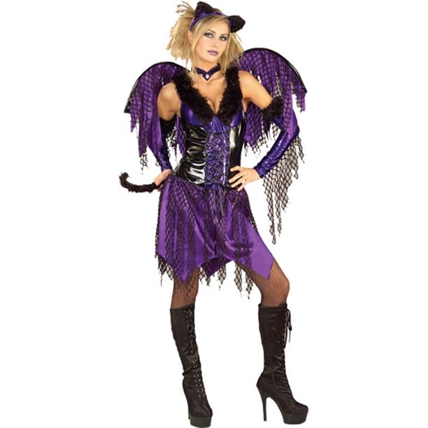 Sexy Rocker Purrfect Kitty Purple Adult Costume