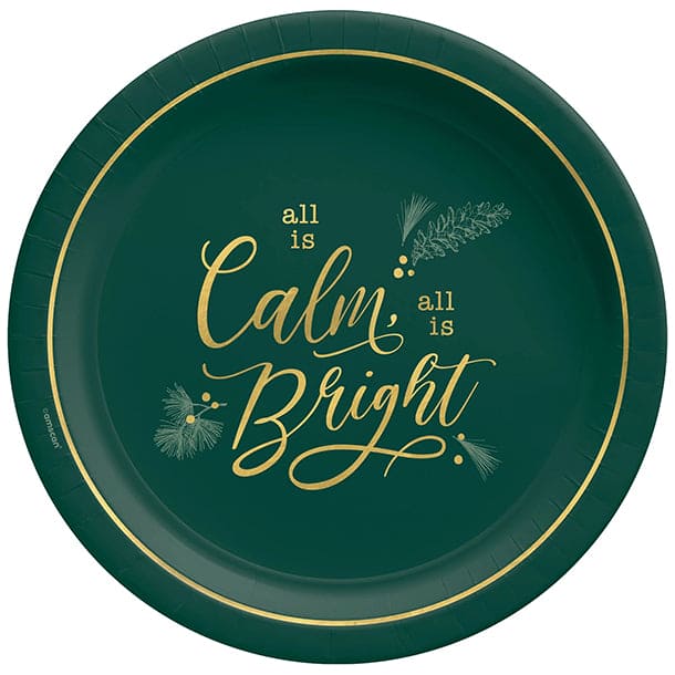 Calm & Bright 10.5in Round Banquet Paper Plates 8ct