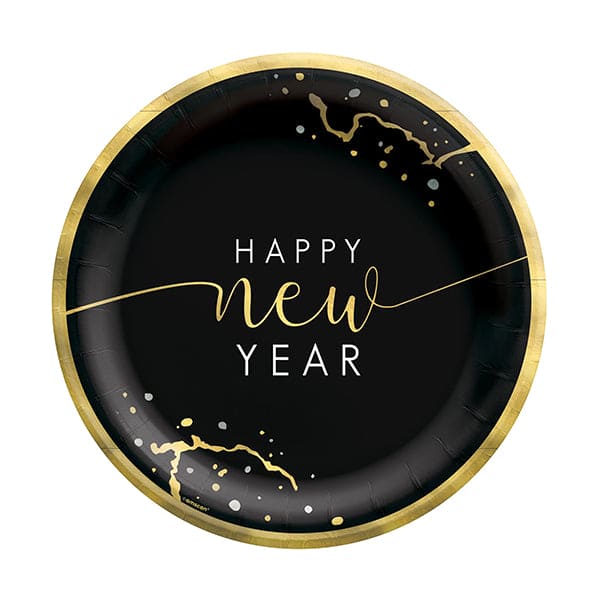 Hello NYE Round 7in Round Paper Plates 20ct