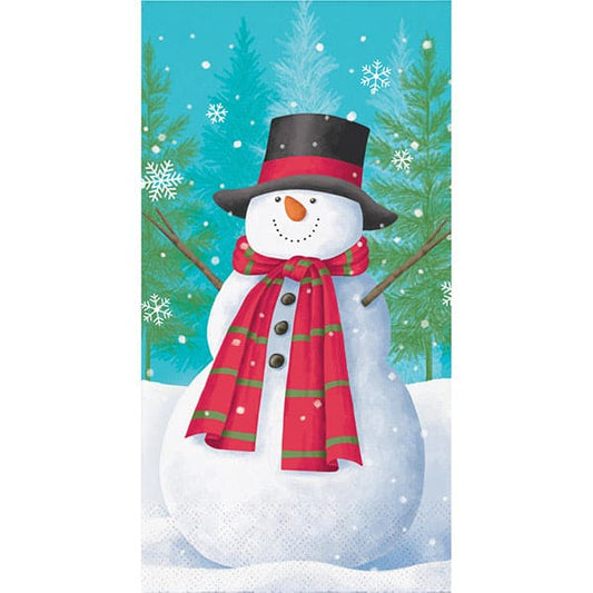 Smiling Snowman Paper Guest Towels 16 Ct