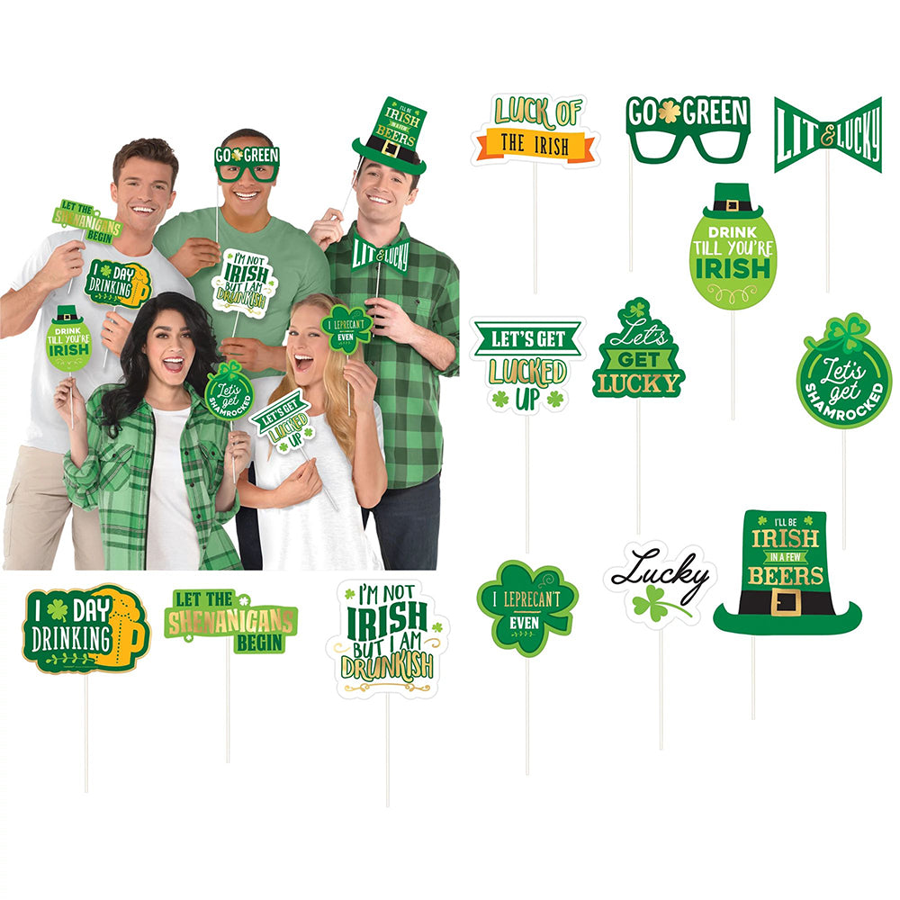 St. Patrick's Day Fun Phrases Photo Props 13 Ct