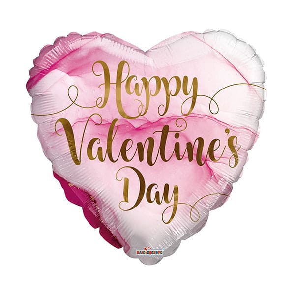 Valentine Pink Marble 18in Metallic Balloon