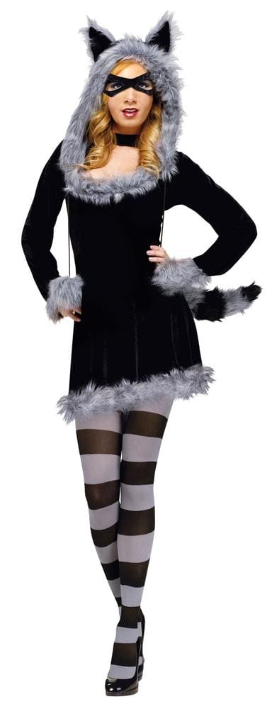 Sexy Cosplay Racy Raccoon Adult Women s Costume