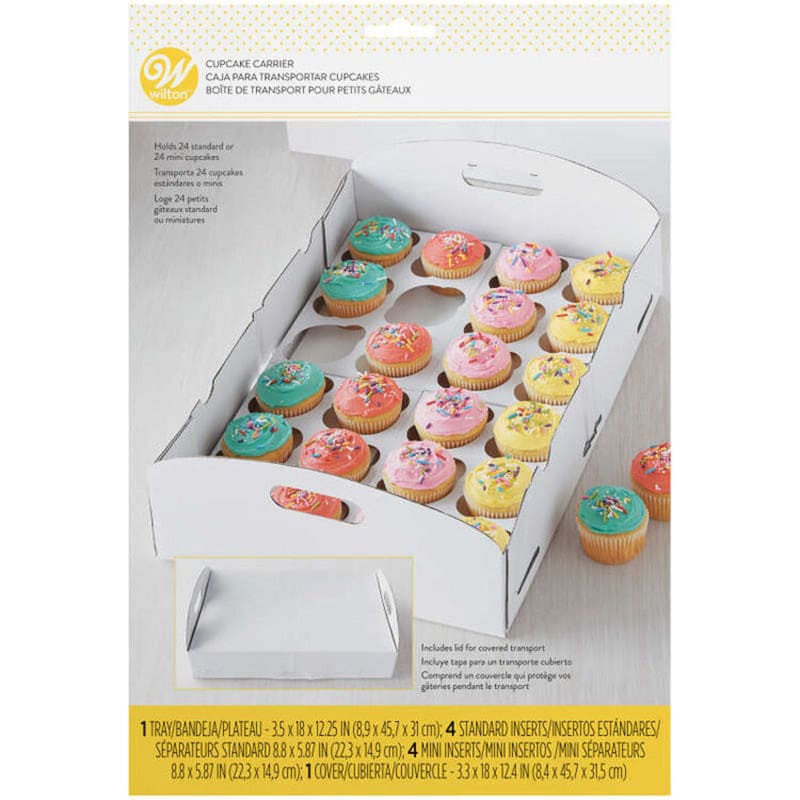 White Cupcake Carrier Box, 24 Cupcake Capacity – Party Depot Store