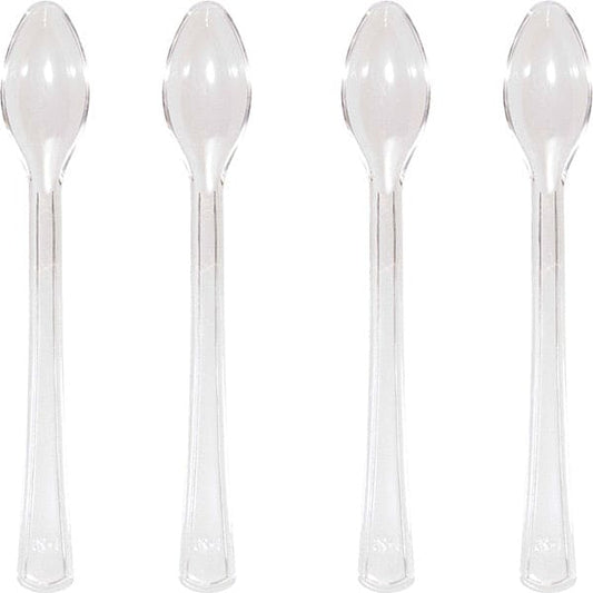 Translucent 4in Mini Plastic Clear Spoons 24 Ct