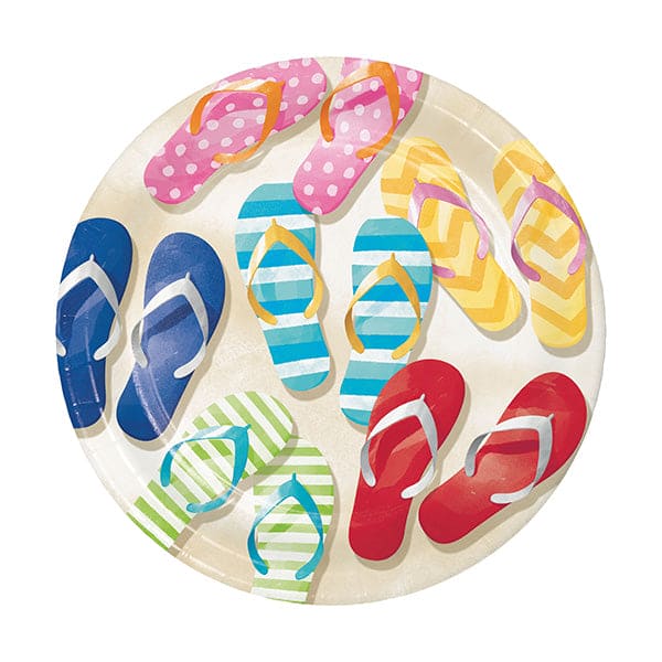 Beach Bum 7in Round Luncheon Paper Plates 8ct