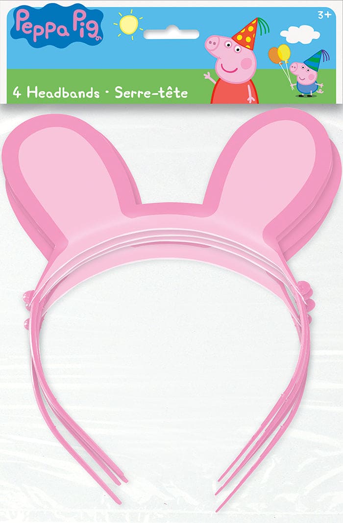 Peppa Pig Paper Headbands 4 Ct