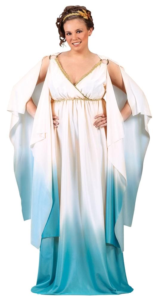 goddess dress parties Goddess Dress Women's Ancient Greek Costume Draped Bodice Overlay With Laurel Crown Halloween, Cosplay & Themed Christmas Party