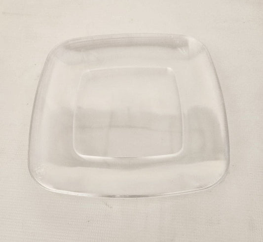 Clear 10in Square Rounded Corner Plastic Plates 15ct