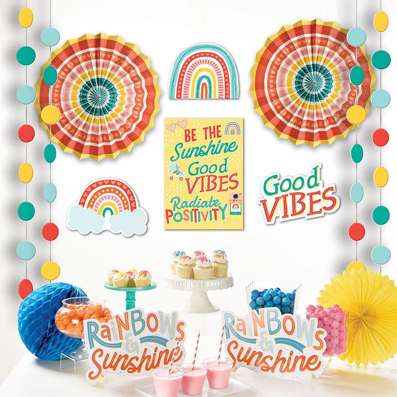Retro Rainbow Room Decorating Kit 12 Ct