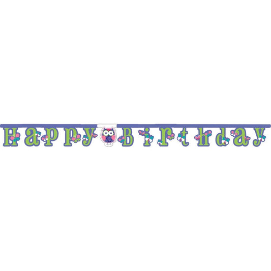 Owl Pal Birthday Large Jointed Letter Banner