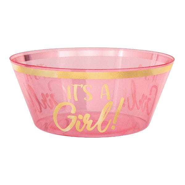 Plastic 120oz Serving Bowl - It's a Girl Hot Stamped