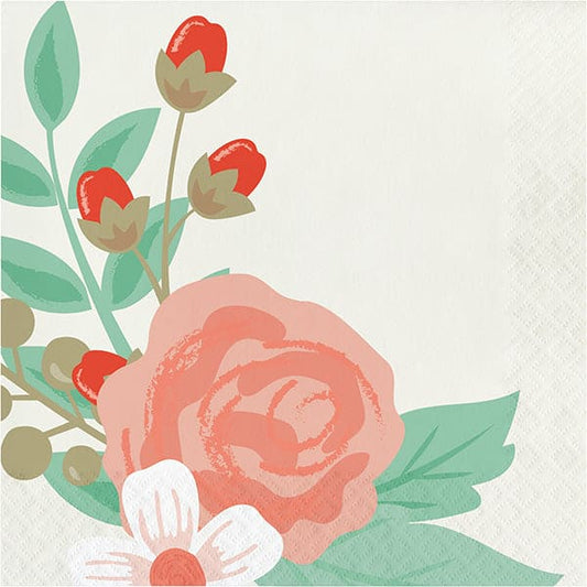 Modern Floral Luncheon Napkins 16 Ct