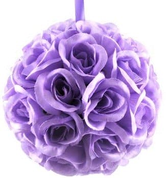 8" Silk Flower Ball Purple