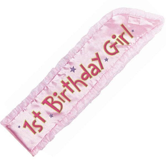 Girl's First Birthday Novelty Sash