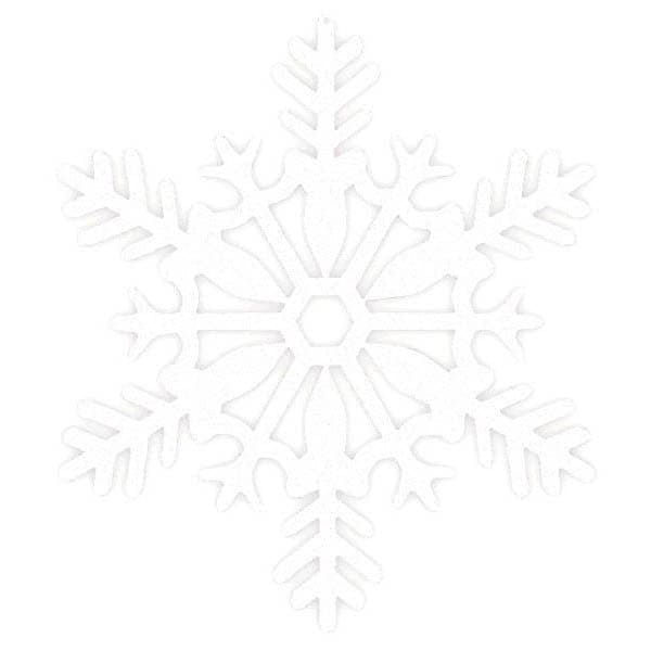 Large Glitter Plastic Snowflake Decoration - White