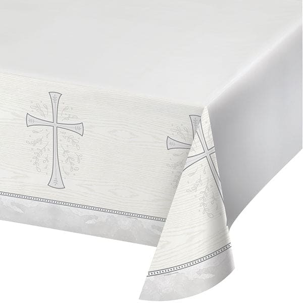 Divinity Silver Plastic Table Cover