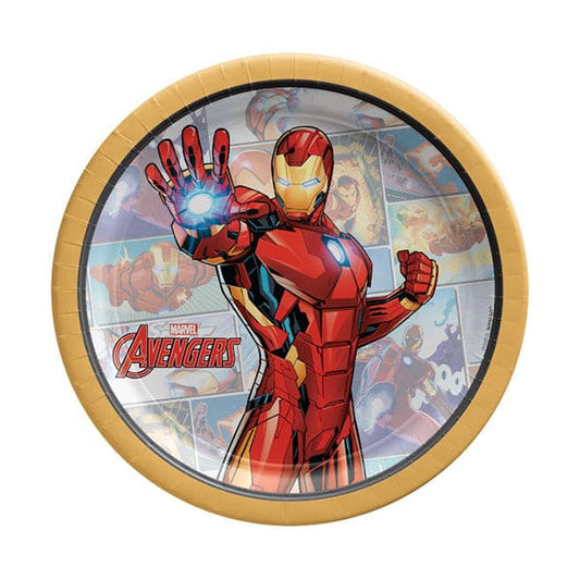 Avengers Unite Iron Man 7in Round Luncheon Paper Plates