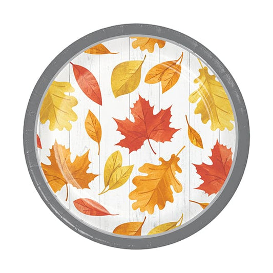 Falling Leaves 7in Round Luncheon Paper Plates 8ct.