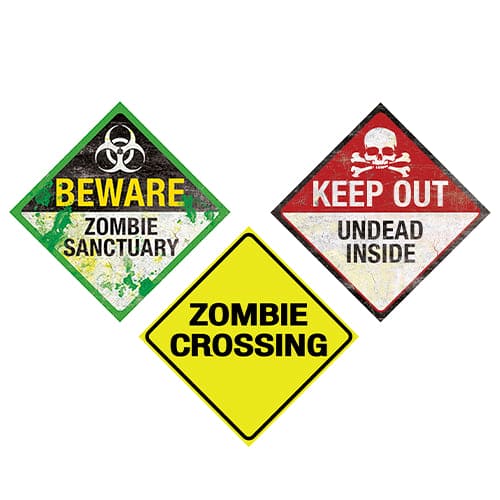 Mini Warning 11in Metal Signs