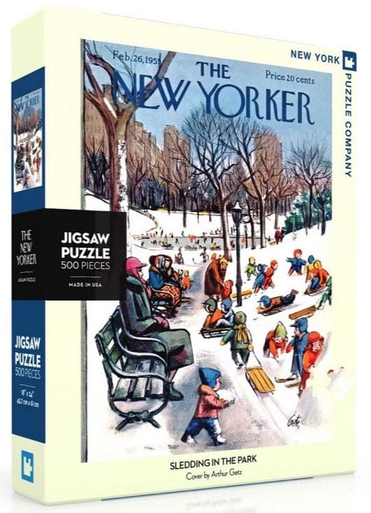 The New Yorker Sledding In The Park - 1000 Piece Jigsaw Puzzle