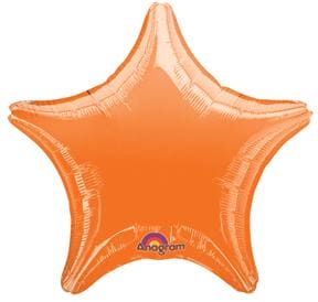 Orange Star Shaped 19in Metallic Balloon