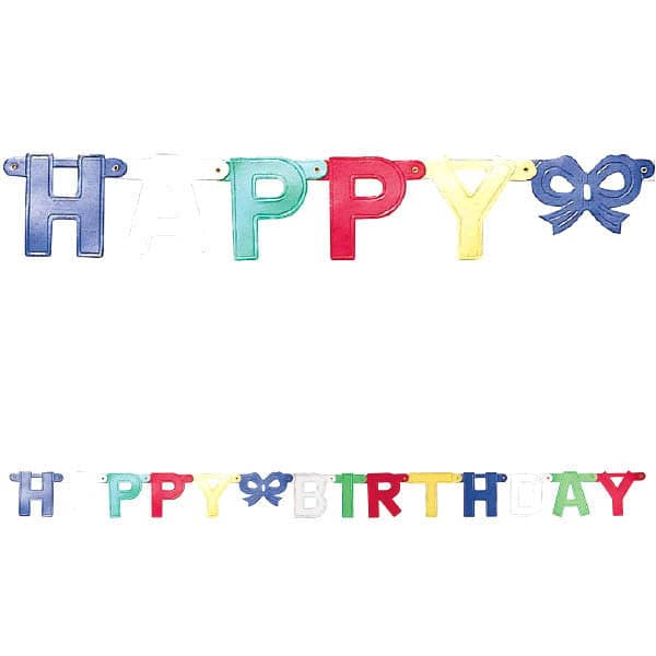Multi-Color Happy Birthday Large Jointed Banner