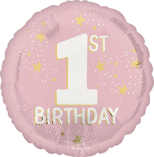 Little Miss One-derful 1st Birthday 17in Metallic Balloon